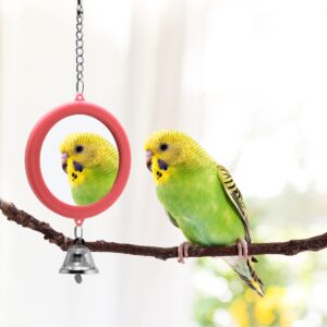 Home bird cage mirror with bell – interactive hanging toy