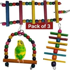 Home bird swing – wooden hanging perch for small birds